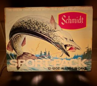 Vintage Antique Rare Schmidt Pike Muskie Fish Musky Motion Light Beer Bar Sign