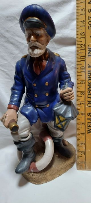 15” Ceramic Nautical Sea Captain Sailor Fisherman Figurine
