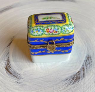 Limoges French Trinket Box Peint Main Case With Perfume Bottles Vials