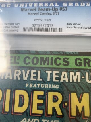 Mavel team up Spiderman and the black widow CGC 9.  6 3