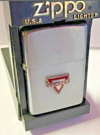 Vintage 1967 Conoco Advertising Zippo Lighter 2517191 Raised Emblem