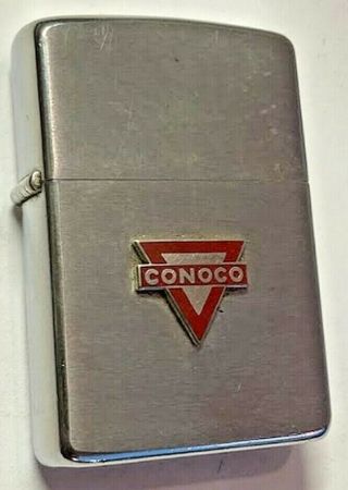 Vintage 1967 Conoco Advertising Zippo Lighter 2517191 Raised Emblem 2