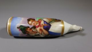 Antique 19th Century German Hand Painted Porcelain Pipe Bowl Courting Couple