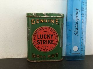 Vintage Empty Lucky Strike Small Sample Pocket Tobacco Tin - Antique - Advertising