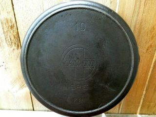 Vintage Griswold Erie Cast Iron 10 Large Slant Logo Skillet 716 W/ Heat Ring