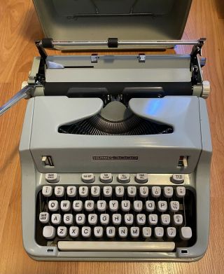 Vintage 1960s Hermes 3000 Typewriter Seafoam Green European Version Switzerland 2