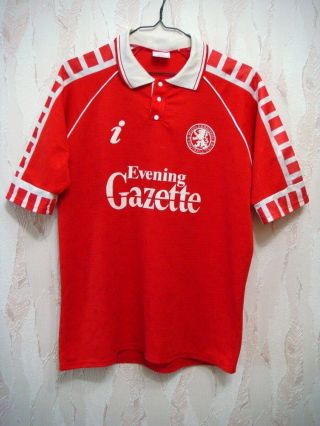 Middlesbrough Home Shirt 1990/91/92 Vintage Football - Size Medium (40)