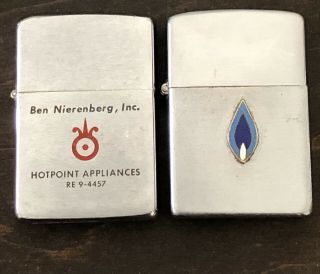 (2) Zippo Lighters Pat.  2517191 5 Barrel Hinge Blue Flame Hotpoint Appliance