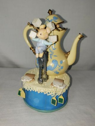 Enesco Mice Tea Party - Tea For Two Small - World Of Music Box 1995 -