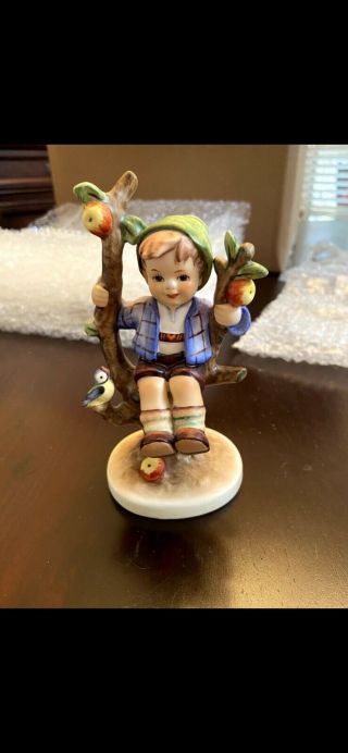 Goebel Hummel Boy In Apple Tree Figurine.
