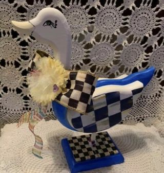 Darling Duck Whimsical Courtly And Royal Check Mackenzie Childs Paper Applied