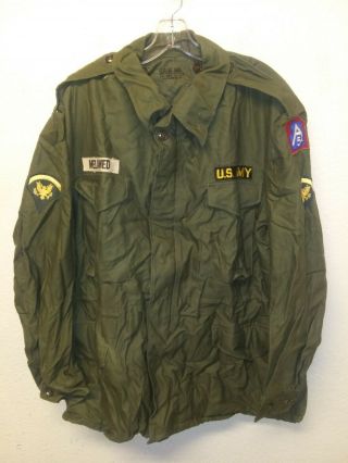 Vintage 1955 Korean War M1951 Jacket Named With Patches 5th Army Spc.  2nd Class