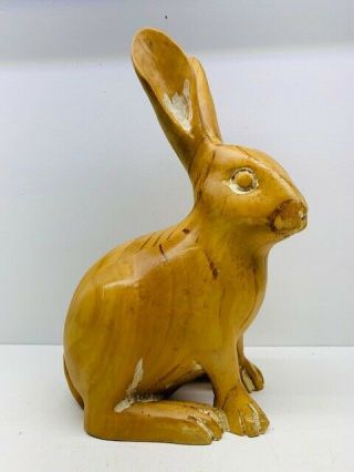 Sarreid Large Wooden Hand Carved Rabbit - Spain