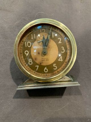 Vintage Westclox Baby Ben Brown Brass Mechanical Wind Up Alarm Clock - 957