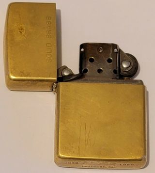 Vintage Solid Brass Zippo Lighter 1932 1989 Anniversary