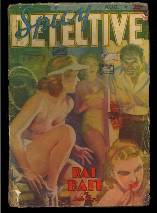 Spicy Detective Stories Pulp Vol.  9 4 Good Girl Vintage August 1938 Vg -