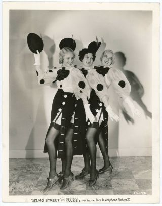 Spirited Pre - Code Chorus Girls In 42nd Street Vintage Production Photograph 1933