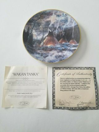 W L George Touching The Spirit Wakan Tanka Collector Plate 4th Issue 1993