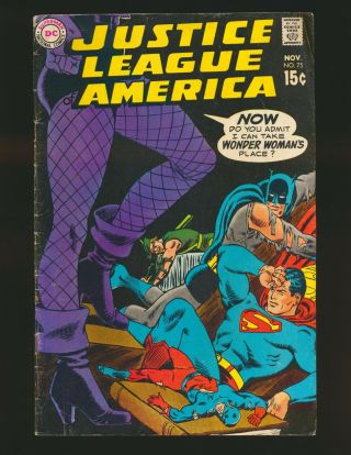 Justice League Of America 75 - 1st Dinah Lance Black Canary G/vg Cond.