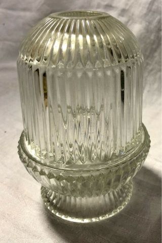 Homco Clear Glass Ribbed 2 Piece Courting Fairy Lamp Tea Light