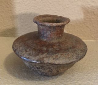 Authentic Pre - Columbian Pottery Pot Mexico 3.  5” Tall X 5” Wide