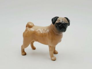 Vintage Beswick Pottery England Pug Dog Figurine Champion Gloss Finish