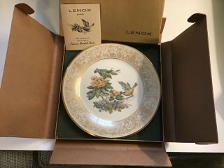 Boehm Birds Lenox Porcelain Ltd Edition Goldfinch Plate 1971 Orig & Outer Box