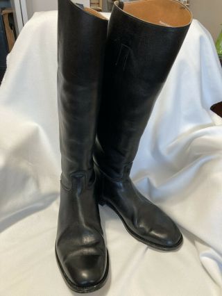 Vintage Marlborough Black Leather Equestrian Tall Riding Boots Men’s Size 11