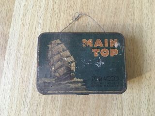 Main Top Tobacco Tin Antique 1930s 30s Vintage Australian Collectible Box Case
