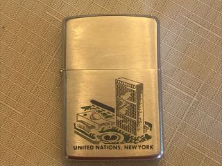 Rare & Hard To Find 1967 Zippo Lighter (united Nations,  York)