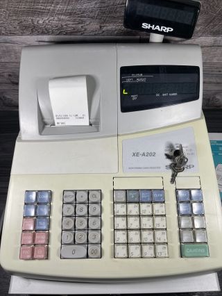 Vintage SHARP XE - A202 High Speed Cash Register w/ Keys Great 2