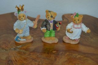 3 Cherished Teddies Nutcracker Figurines: Drosselmeyer,  Clara,  The Mouse King
