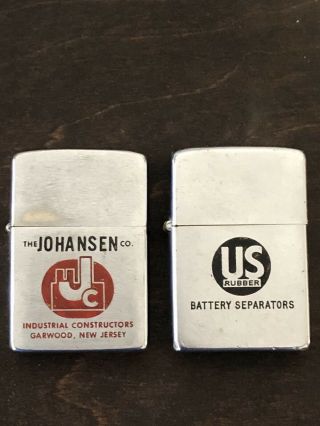 Vtg Advertising Zippo Lighter Pat.  2517191 Us Rubber & Johansen Co.  Industrial