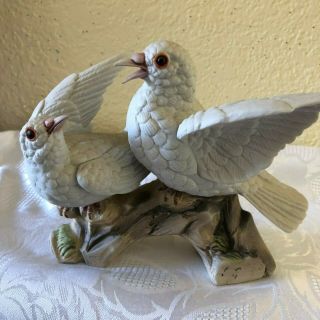 Vintage Dave Grossman Porcelain Birds Figurine Japan 5 " / 7 "