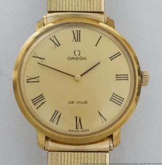 Vintage Omega Deville 620 Mens Gold Plated Dress Wrist Watch