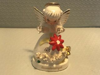 Vintage,  Mid - Century Napco Girl Birthday Month Figurine " December Angel " A 1372
