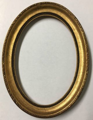 Rare Vintage 7x5 Oval Antique Wood Picture Frame W/stunning Ornate Gold Leaf X72