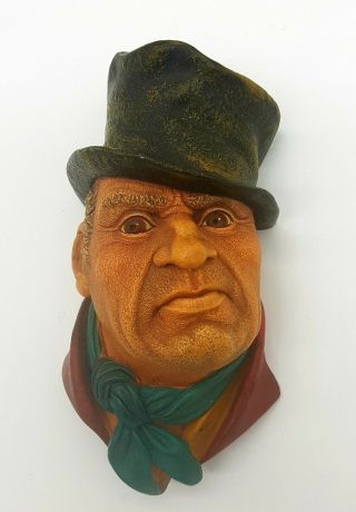 Vintage 1964 Bossons 3d Wall Hanging/bill Sikes Oliver Twist Dickens/chalkware