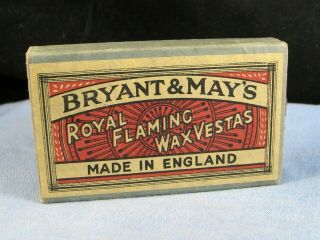 Antique Match Box Matchbox Bryant & May Royal Flaming Wax Vestas Vintage May 