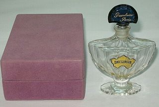 Vintage Guerlain Baccarat Shalimar Perfume Bottle/box 1 Oz Open/empty 4 " Height