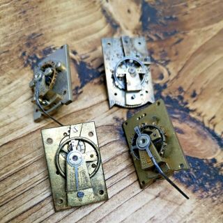 4 X Vintage Clock Platform Escapement Parts With Broken Balances (ap41)