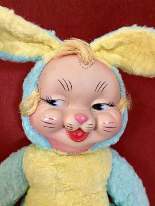 Vintage Rushton Gund Rubber Face Easter Bunny Plush Toy Large