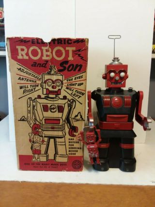 Vintage Marx Robot And Son Toy W/box 14 " Tall