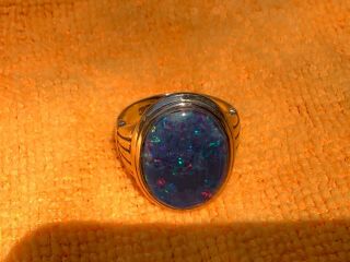 Men’s Or Women’s 10k Gold Opal Ring Vintage Size 8.  5 Unisex