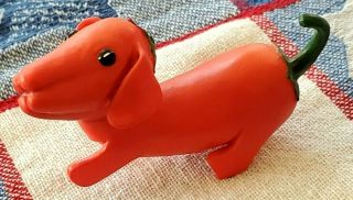 Enesco Home Grown Red Pepper Chili Dachshund Weiner Dog Figurine