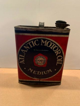 Vintage Atlantic Motor Oil Can By The Atlantic Refining Company