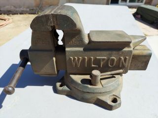 Vintage Wilton 1644 Bench Vise 4 " Jaws,  Swivel Base,  Pipe Vise,  Anvil