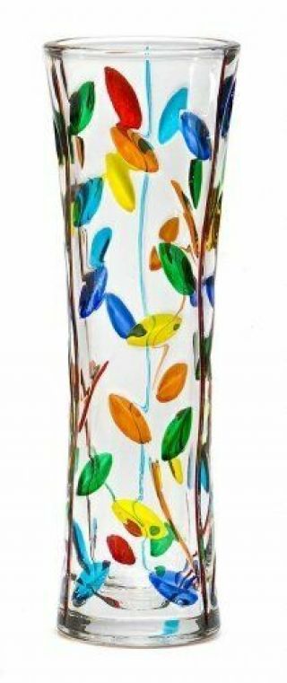 Murano Glass Tree Of Life Vase (small),  Painted Bud Vase,  Made In Italy