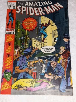 1971 Marvel Comics The Spider - Man 96 Green Goblin & Drugs