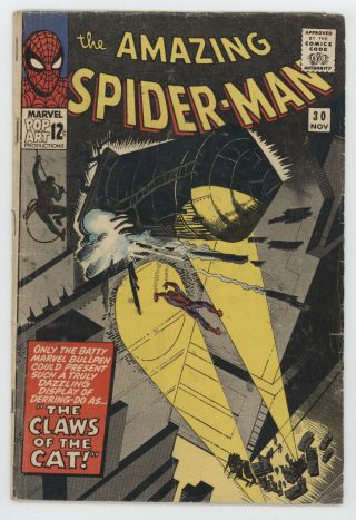 Spider - Man 30 Marvel 1965 Gd Vg Steve Ditko Stan Lee